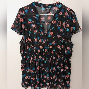 Torrid Floral Sheer Shirt